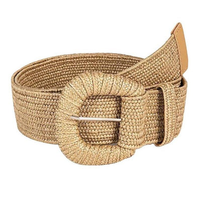 Braided Raffia Belt For Women Prong Buckle - Model Dani
