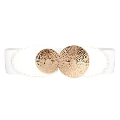 White Belt With Large Circle Gold Motif - Model Karo