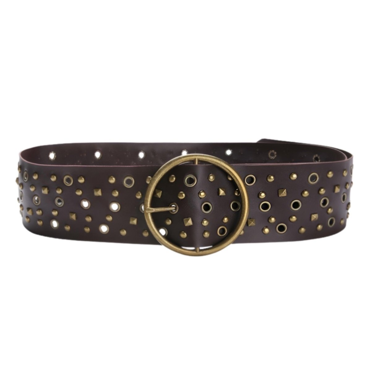 Belt wide to œillets and rivets, for women, model Ayden - Zictor