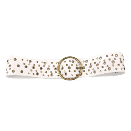 Belt wide to œillets and rivets, for women, model Ayden - Zictor