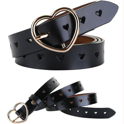 Belt Buckle Coeur In Leather Ajouree For Women Model Rory by Zictor