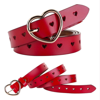 Belt Buckle Coeur In Leather Ajouree For Women Model Rory by Zictor