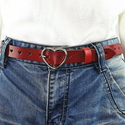 Belt Buckle Coeur In Leather Ajouree For Women Model Rory by Zictor