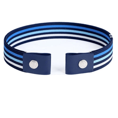 Blue Striped Elastic Belt No Buckle Casual - Model Caro
