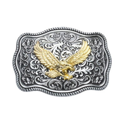 American Oval Belt Buckle Eagle Gold Alloy - Model Minori