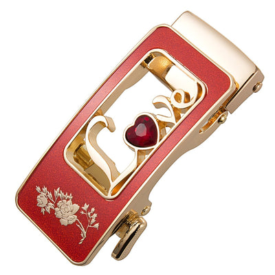 Automatic Belt Buckle Love with Floral Heart - Model Jule