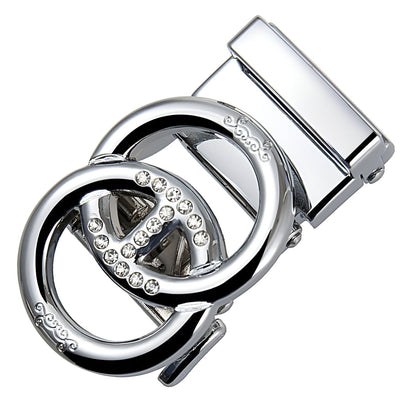 Automatic Belt Buckle Double Circle With Crystals - Ellery