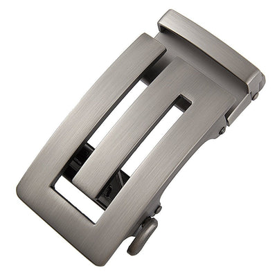 Rectangular Automatic Belt Buckle Silver Alloy - Model Nuru