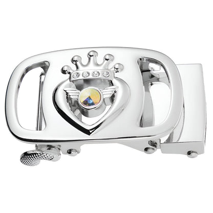 Buckle Of Belt Automatic TO Strass Motif Couronne Model Ade by Zictor