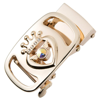 Automatic Belt Buckle With Strass Crown Motif - Model Ade