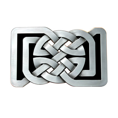 Celtic Belt Buckle Rectangle Silver Alloy - Model Brooke