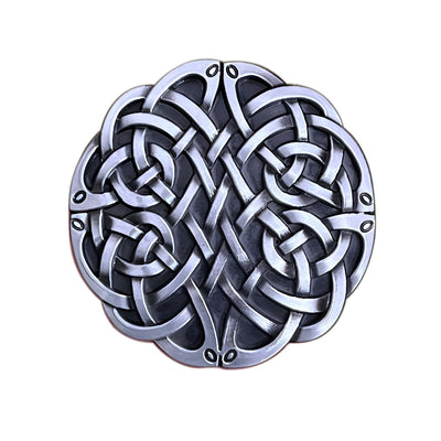Celtic Round Belt Buckle Silver Alloy - Model Cassidy