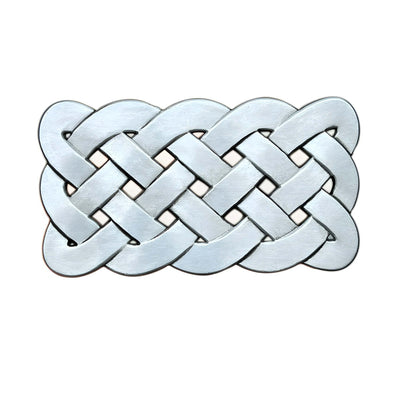 Celtic Rectangular Belt Buckle Silver Alloy - Model Dorian