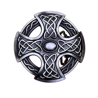 Celtic Belt Buckle Silver Tone Pattern - Model Hayden