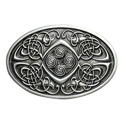Celtic Belt Buckle With Silver Tone Finish - Model Rilei