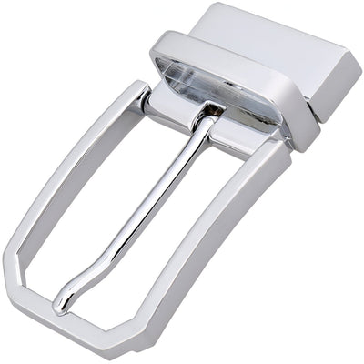 Polished Silver Rectangular Prong Belt Buckle - Billie - Billie Model
