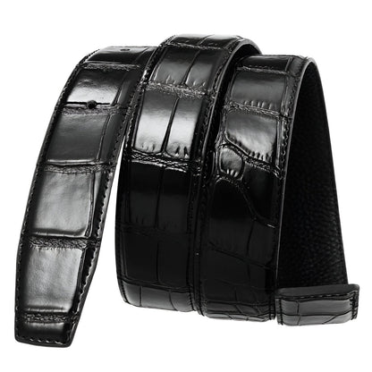 Strap Of Belt 3 4 Cm In Leather For Buckles Prongs Aspect Crocodile Model Mica by Zictor