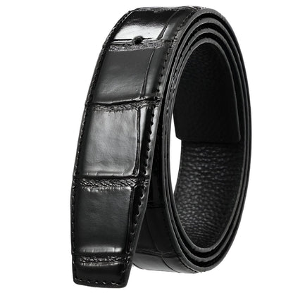 Strap of belt 3.4 cm, in leather, for buckles prongs, aspect crocMadisyn, model Mica - Zictor