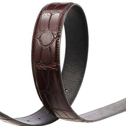 Strap Of Belt 3 4 Cm In Leather For Buckles Prongs Aspect Crocodile Model Mica by Zictor
