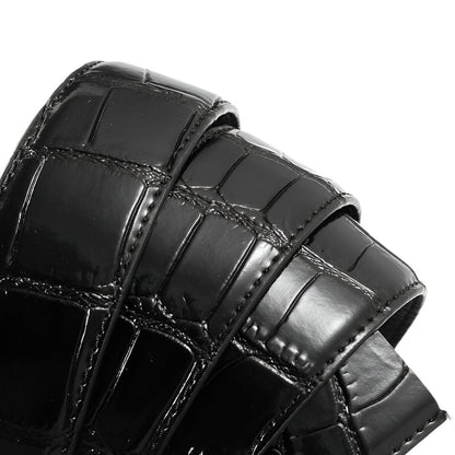 Strap Of Belt 3 5 Cm In Leather Aspect Croco For Buckles Automatic Model Sean by Zictor