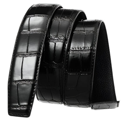 Strap Of Belt 3 5 Cm In Leather Aspect Croco For Buckles Automatic Model Sean by Zictor