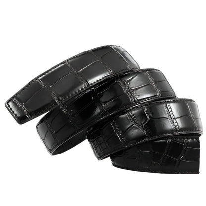 Strap Of Belt 3 5 Cm In Leather Aspect Croco For Buckles Automatic Model Sean by Zictor