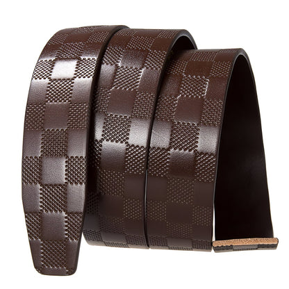 Strap Of Belt 3 5 Cm In Leather Aspect Damier For Buckles Automatic Model Finnley by Zictor