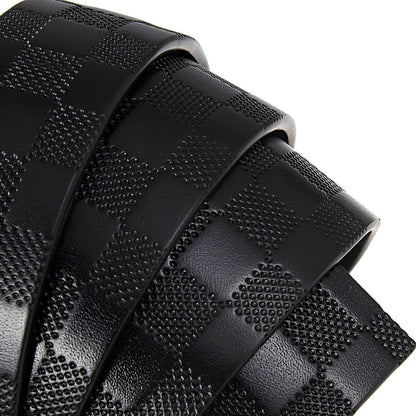 Strap Of Belt 3 5 Cm In Leather Aspect Damier For Buckles Automatic Model Finnley by Zictor
