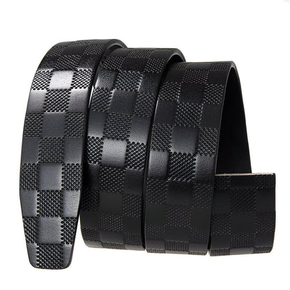Strap Of Belt 3 5 Cm In Leather Aspect Damier For Buckles Automatic Model Finnley by Zictor