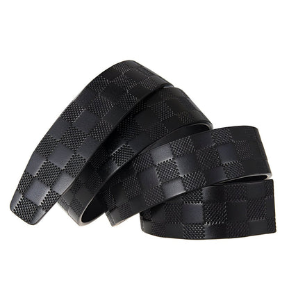 Strap Of Belt 3 5 Cm In Leather Aspect Damier For Buckles Automatic Model Finnley by Zictor