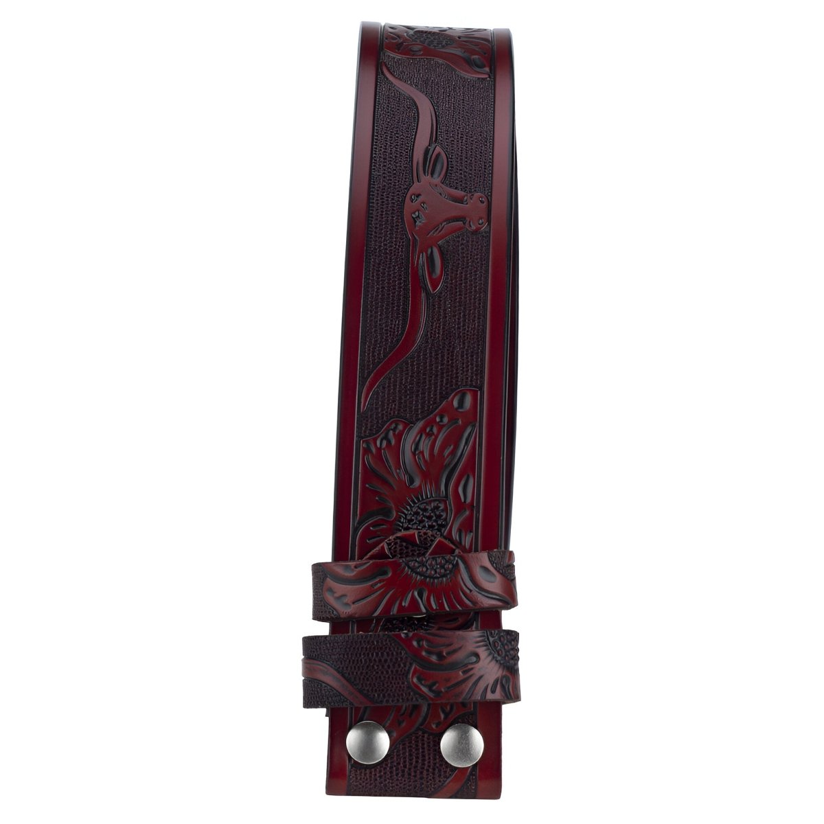 Strap of belt 3.8 cm, in leather, for buckles interchangeables, style western, model YChipoma - Zictor