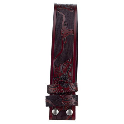 Strap of belt 3.8 cm, in leather, for buckles interchangeables, style western, model YChipoma - Zictor