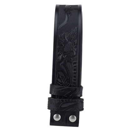 Strap of belt 3.8 cm, in leather, for buckles interchangeables, style western, model YChipoma - Zictor