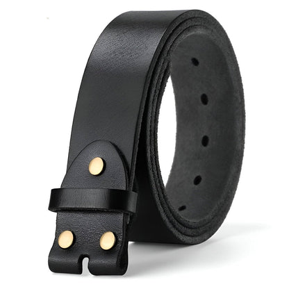 Strap of belt 3.8 cm, in leather pleine fleur, for buckles interchangeables, model Carsonld - Zictor