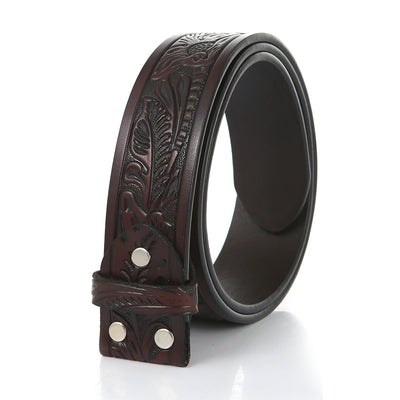 Textured Floral Belt Strap (1.5 in) - Model Peytone