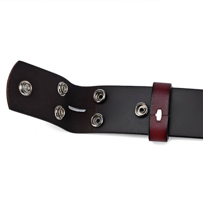 Strap Of Belt 3 8 Cm In Leather Uni Fixation Par Boutons Pression For Buckles Interchangeables Model Dakotah by Zictor